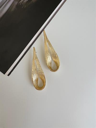 Altın Kaplama Gold Tasarım Küpe 