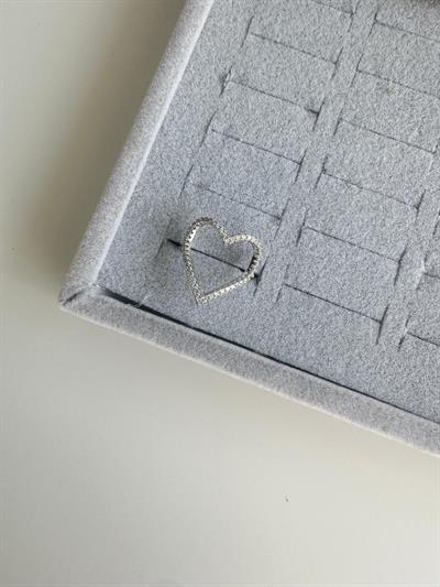 Altın Kaplama Taşlı Silver Kalp Yüzük