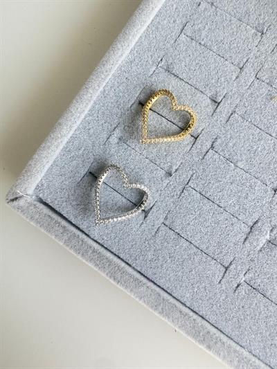 Altın Kaplama Taşlı Silver Kalp Yüzük