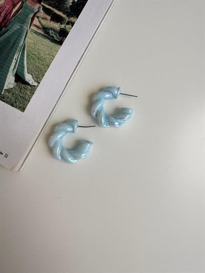 Bijuteri Neon Mavi Burgu Küpe