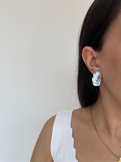 Bijuteri Neon Mavi Burgu Küpe