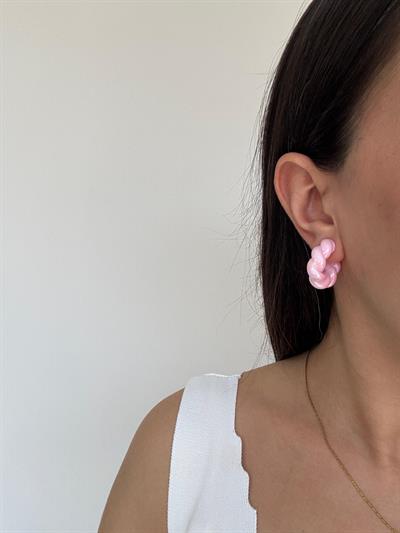 Bijuteri Neon Pembe Burgu Küpe