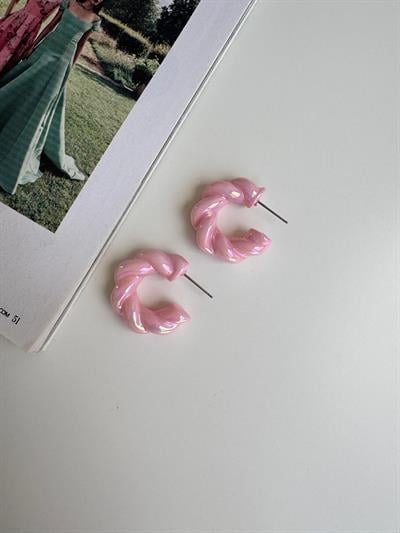 Bijuteri Neon Pembe Burgu Küpe