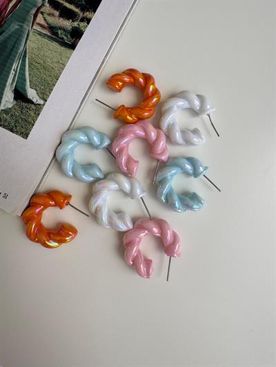 Bijuteri Neon Turuncu Burgu Küpe