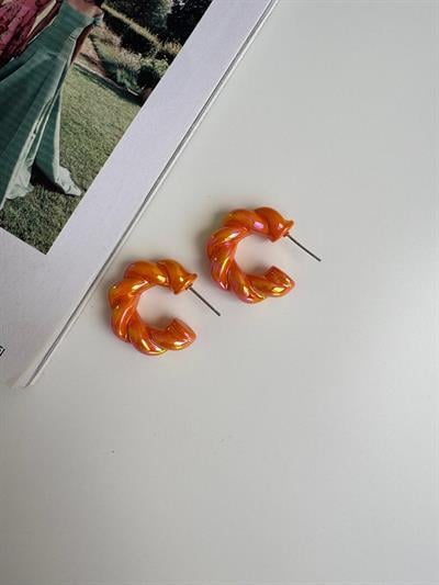 Bijuteri Neon Turuncu Burgu Küpe