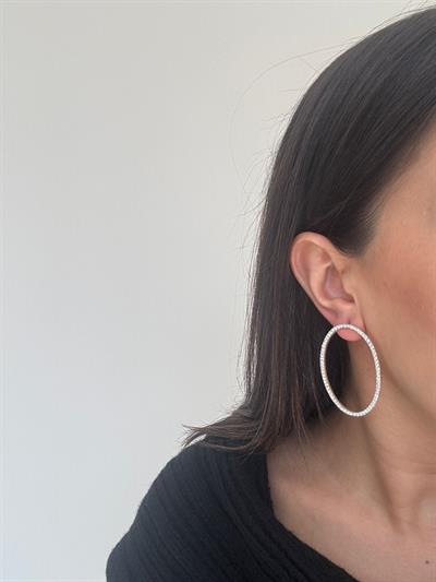 Bijuteri Oval Taşlı Küpe