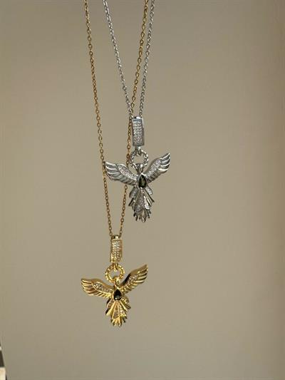 Çelik Anka Kuşu Kolye (silver)