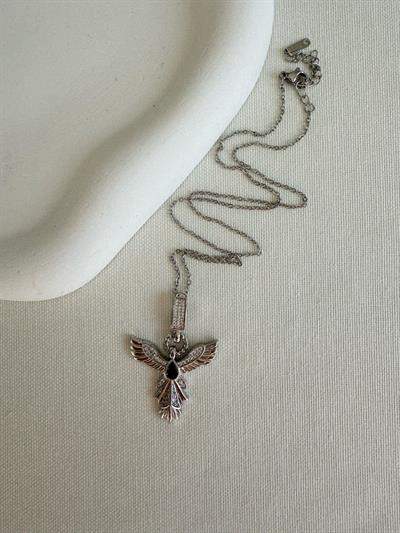 Çelik Anka Kuşu Kolye (silver)