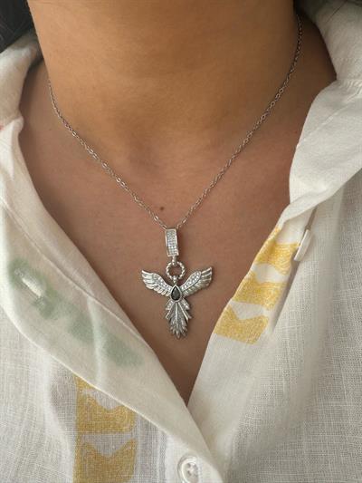 Çelik Anka Kuşu Kolye (silver)