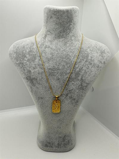 Çelik Ay Yıldızlı Plaka Kolye