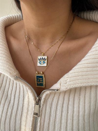 Çelik Turkuaz Love Kolye