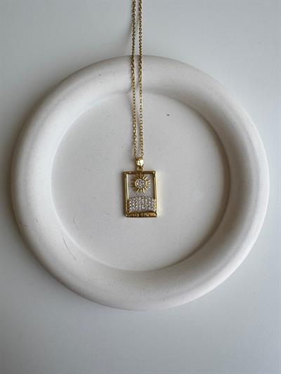 Çelik Sedefli The Sun Kolye