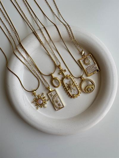 Çelik Sedefli The Sun Kolye