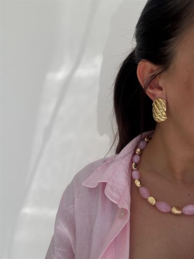 Çelik Dikdörtgen Burgu Küpe