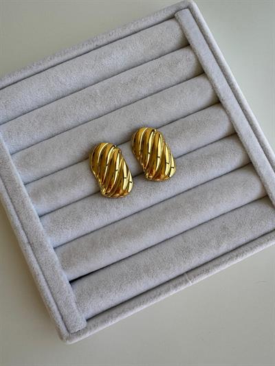 Çelik Dikdörtgen Burgu Küpe