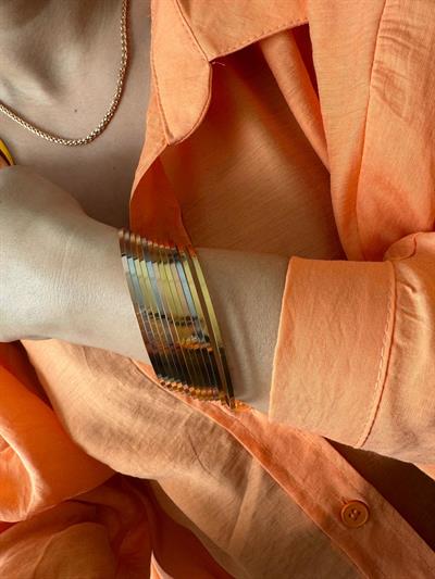 Çelik Dörtlü Ajda Bilezik Mix İnce (65 MM)