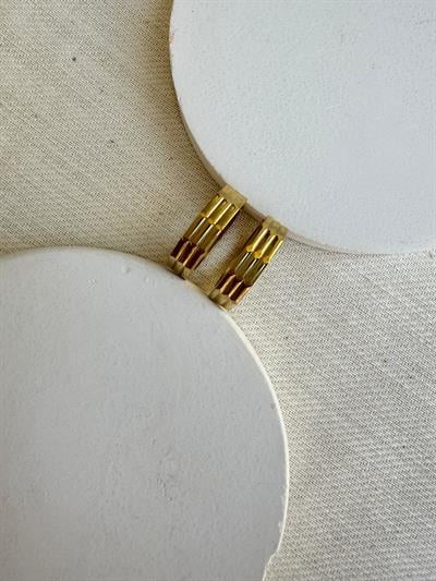 Çelik Geometrik Desenli Halka Küpe