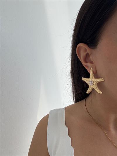 Çelik İncili Deniz Yıldızı Küpe