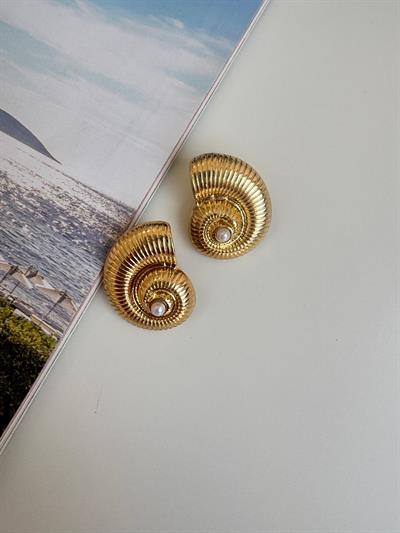 Çelik İncili Helezon Küpe