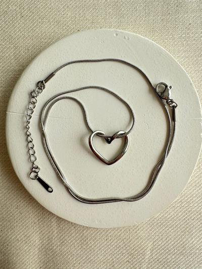Çelik Kalp Kolye (silver)