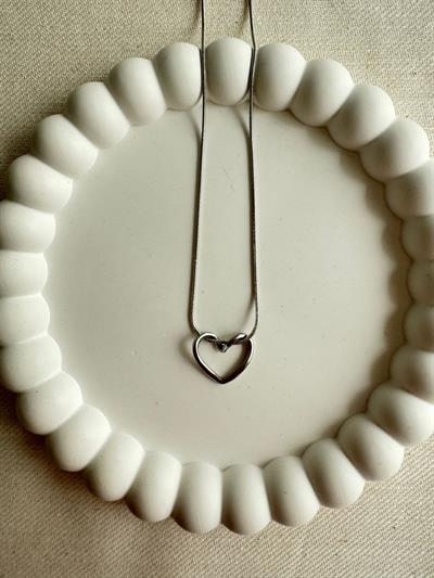 Çelik Kalp Kolye (silver)