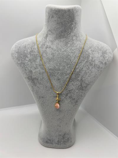 Çelik Kelebekli Damla Kolye (gold)