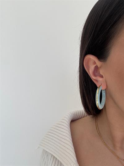 Çelik Kemik Küpe (turkuaz)