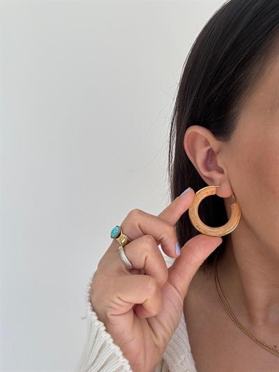 Çelik Kemik Küpe (turuncu)