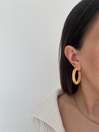 Çelik Kemik Küpe (turuncu)