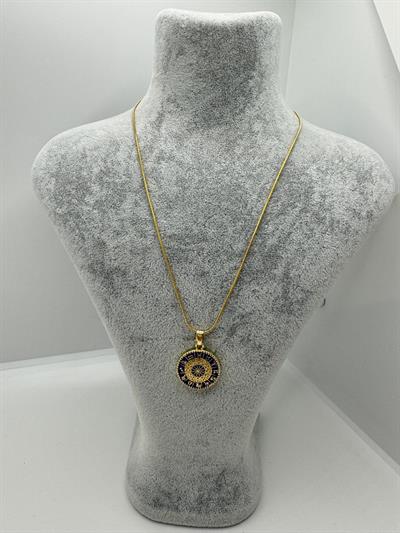 Çelik Mavi Burç Kolyesi