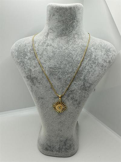 Çelik Mavi Taşlı Kolye