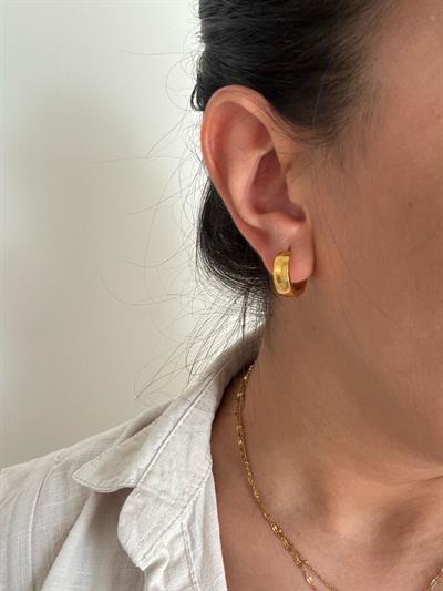 Çelik Minimal Halka Küpe