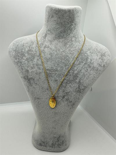 Çelik Oval Plaka Kutup Yıldızı Kolye