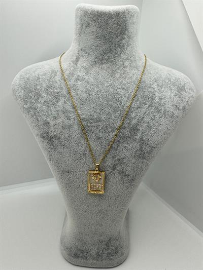 Çelik Sedefli The Sun Kolye