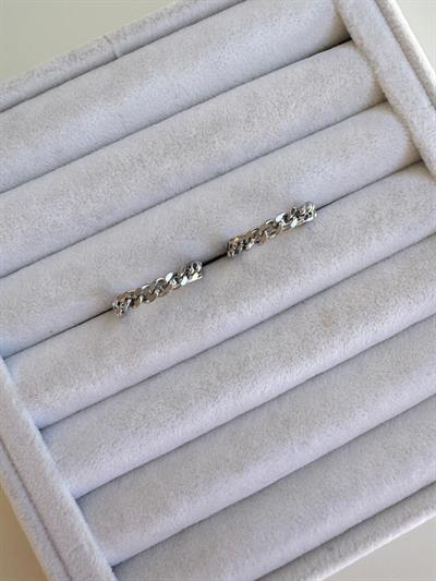 Çelik Silver Örgü Desen Küpe