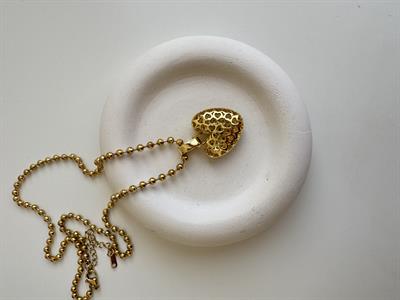 Çelik Taşlı Kalp Kolye