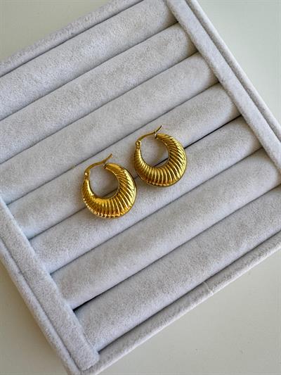 Çelik Oval Burgu Küpe