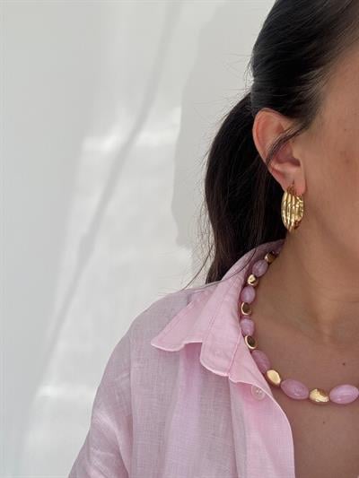 Çelik Üç Sıralı Kıvrımlı Halka Küpe