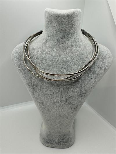 Çelik Üçlü Choker Kolye (silver)