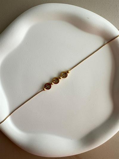 Çelik Üçlü Yonca Desenli Halhal