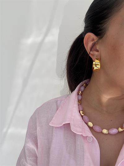 Çelik Vintage Plaka Halka Küpe