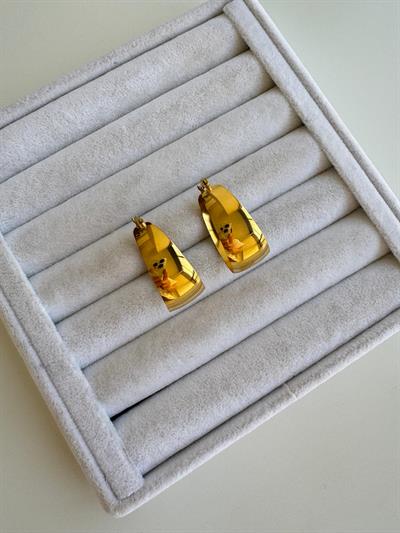 Çelik Vintage Plaka Halka Küpe