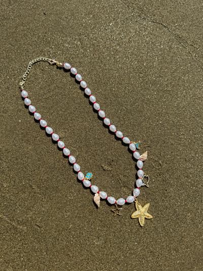 Charmlı Barok İncili Deniz Yıldızı Kolye