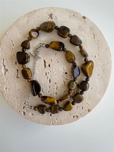 Doğal Taş Kaplan Gözü Kolye