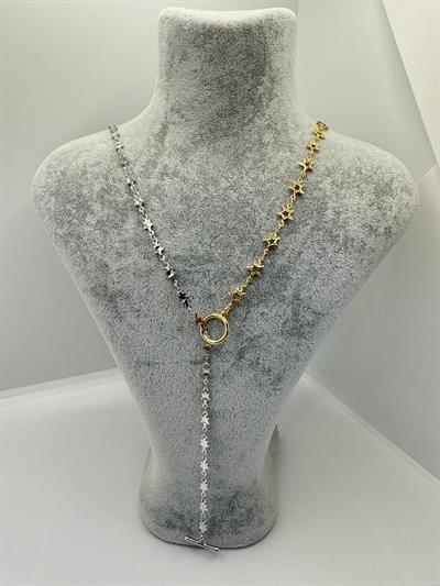 Altın Kaplama Gold-Silver Uzun Zincir Kolye