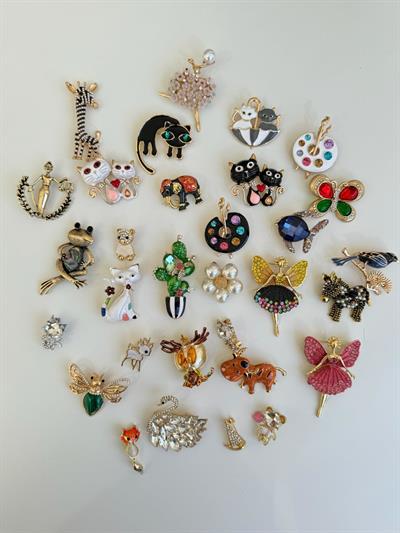 İkili Siyah Kedi Broş