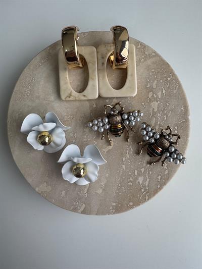 İnci Detaylı Tasarım Arı Küpe