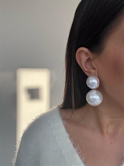 İnci İkili Top Küpe