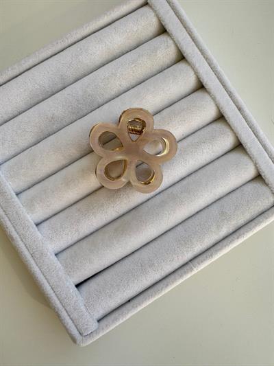 Kemik Çiçek Mandal Toka Bej