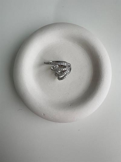 Silver Taşlı Kıkırdak Küpe